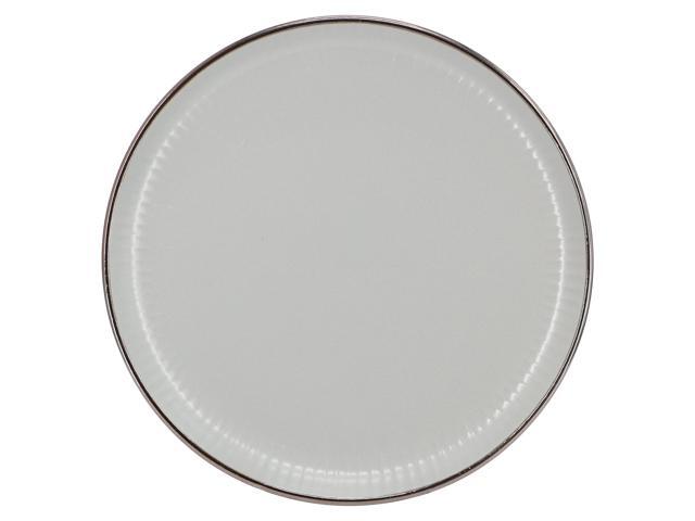 Elama Leo 16 Piece Stoneware Dinnerware Set In Light Gray