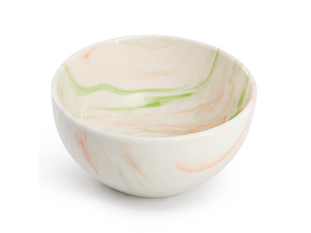 Elama Fine Marble 16 Piece Porcelain Dinnerware Set in Orange and Green