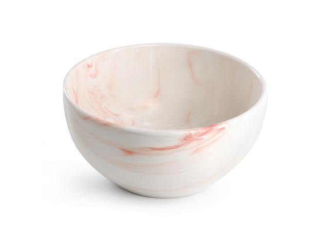 Elama Fine Marble 16 Piece Porcelain Dinnerware Set in Red