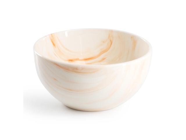 Elama Fine Marble 16 Piece Porcelain Dinnerware Set in Orange