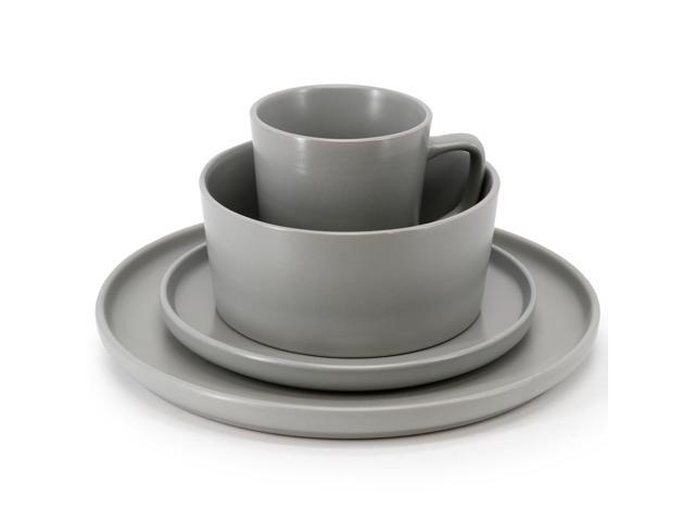 Elama Luxmatte Light Grey 16 Piece Dinnerware Set
