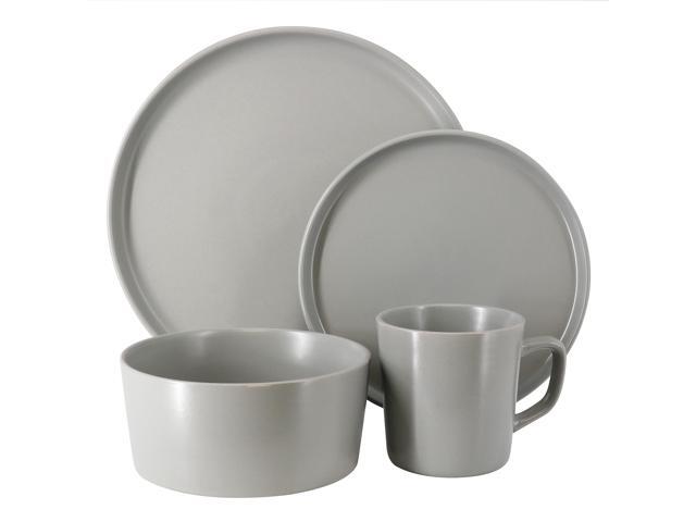 Elama Luxmatte Light Grey 16 Piece Dinnerware Set