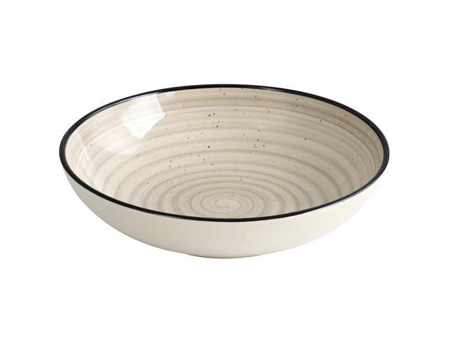 Elama Gia 24 Piece Round Stoneware Dinnerware Set in Cream