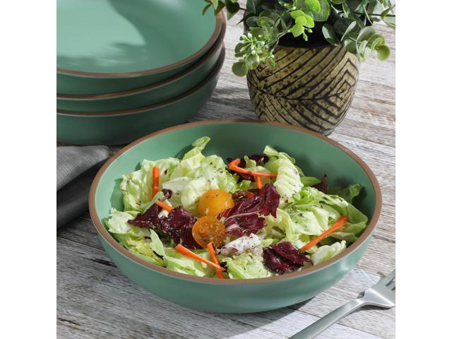 Gibson Home Rockabye 4 Poece 8.5 Inch Melamine Dinner Bowl Set In Green