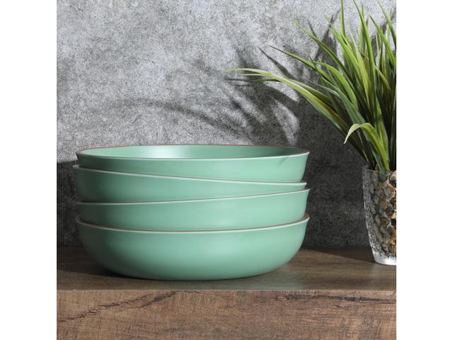 Gibson Home Rockabye 4 Poece 8.5 Inch Melamine Dinner Bowl Set In Green