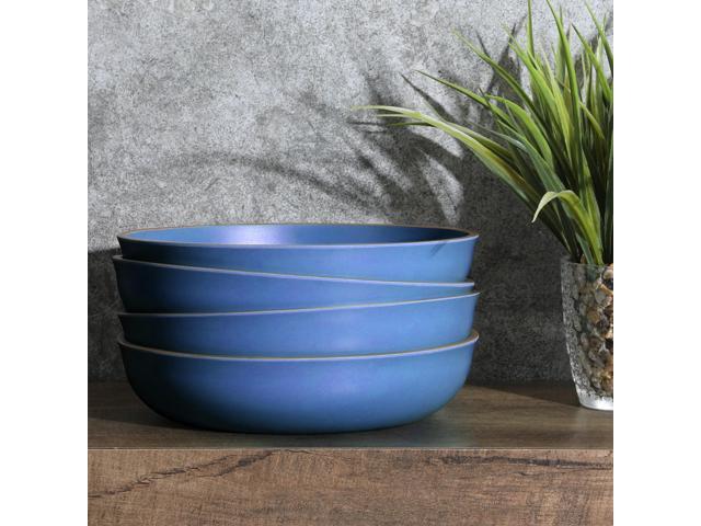 Gibson Home Rockabye 4 Piece 8.5 Inch Melamine Dinner Bowl Set In Blue