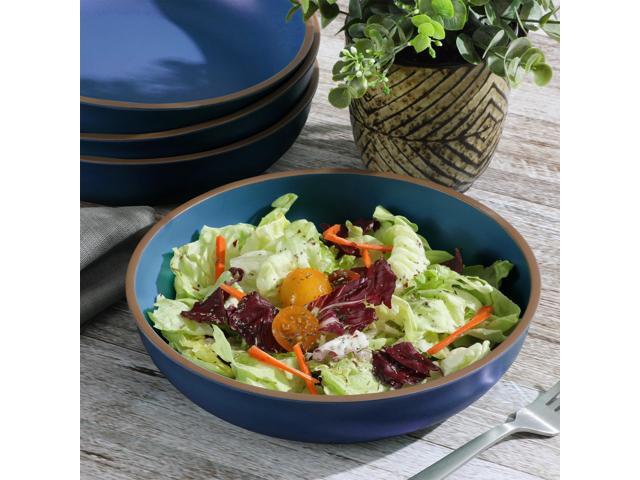 Gibson Home Rockabye 4 Piece 8.5 Inch Melamine Dinner Bowl Set In Blue