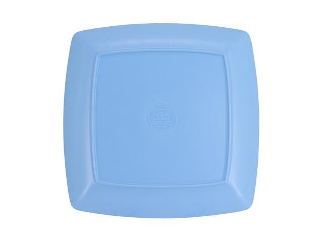 Gibson Home Grayson 4 Piece 8.5 Inch Square Melamine Dessert Plate Set in Assorted Blue