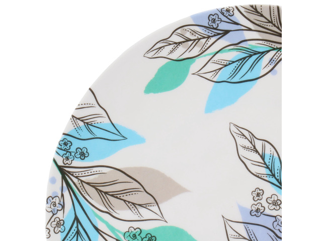Gibson Home Tropical Sway Vineyard 12 Piece 9 Inch Round Melamine Dessert Plate Set in Blue