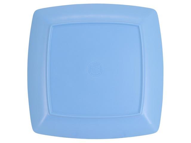 Gibson Home Grayson 4 Piece 10.5 Inch Square Melamine Dinner Plate Set in Assorted Blue