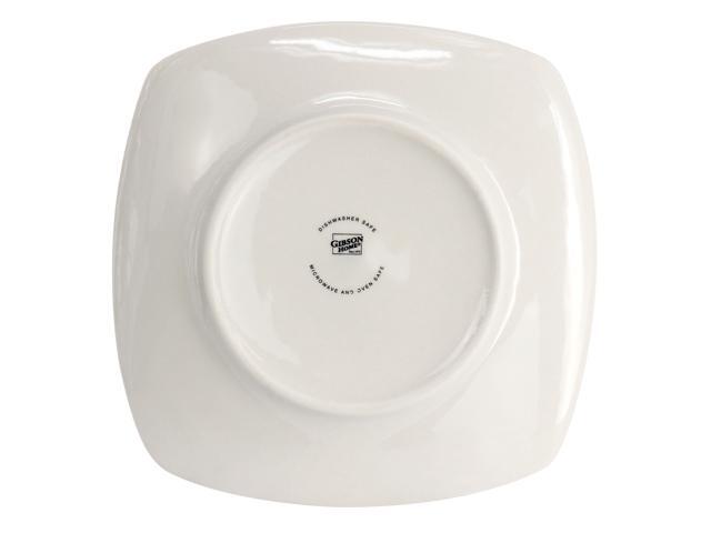Gibson Home Zen Buffetware 8 Piece 7in Stoneware Dessert Plate Set in White