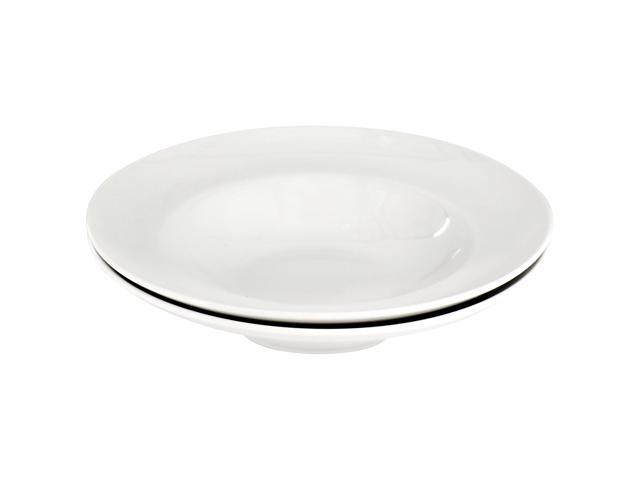 Gibson Home Great Essentials 2 Piece Fine Ceramic 20oz Entree Bowl Set in White