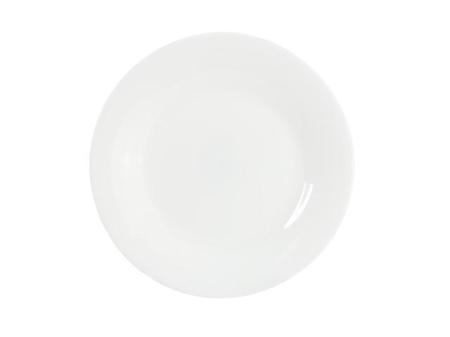 Gibson Ultra White Shadow 6 Piece 7 Inch Opal Glass Dessert Plate Set in White