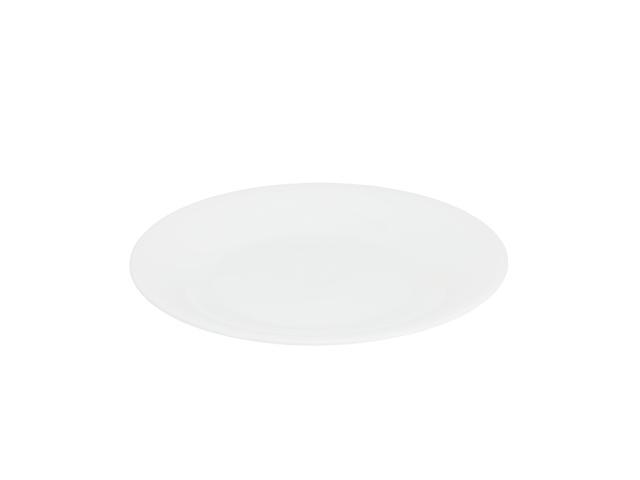Gibson Ultra White Shadow 6 Piece 7 Inch Opal Glass Dessert Plate Set in White