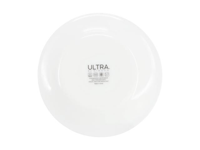 Gibson Ultra White Shadow 6 Piece 7 Inch Opal Glass Dessert Plate Set in White