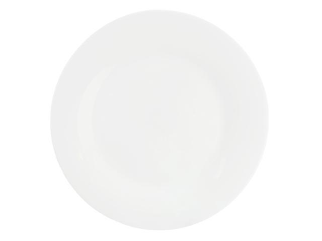 Gibson Ultra White Shadow 6 Piece 10 Inch Opal Glass Dinner Plate Set in White