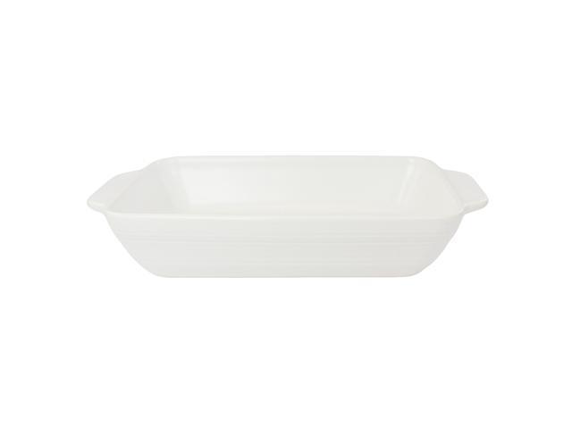 Bee and Willow 4 Quart Rectangular Stoneware Baker in White Speckle
