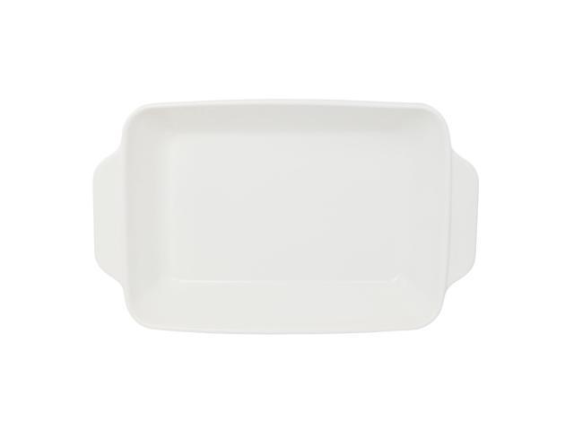 Bee and Willow 4 Quart Rectangular Stoneware Baker in White Speckle
