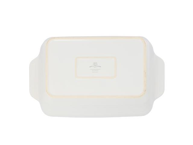 Bee and Willow 4 Quart Rectangular Stoneware Baker in White Speckle