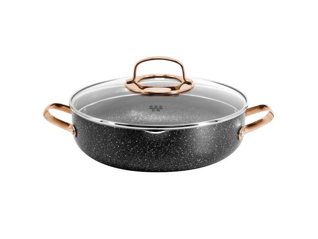 Korkmaz Galaksi 7 Piece Non Stick Aluminum Cookware Set in Black and Rose Gold