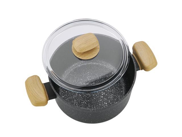 Korkmaz Montana 2 Piece 3 Liter Aluminum Nonstick Casserole Dish with Lid and Faux Wood Handles