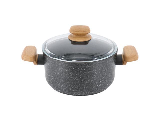 Korkmaz Montana 2 Piece 8 Liter Aluminum Nonstick Casserole Dish with Lid and Faux Wood Handles