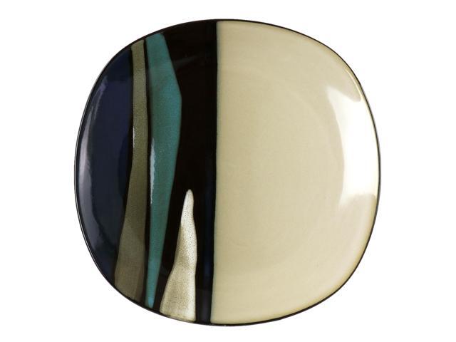 Hometrends Althea 12 Piece Soft Square Stoneware Dinnerware Set in Teal