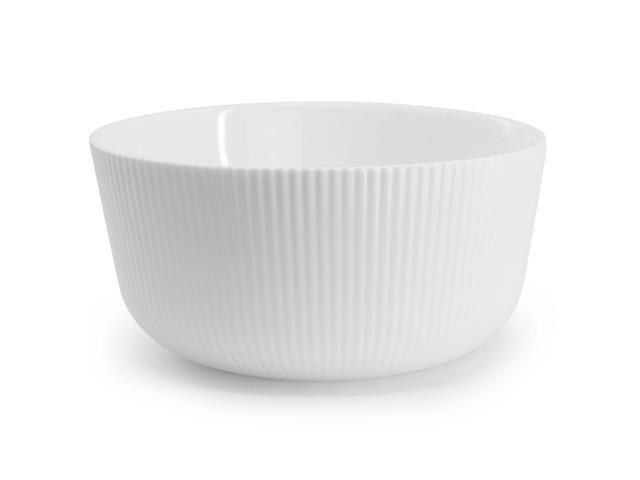Ultra by Gibson Swanton Stripe 12 Piece Break-Resistant Opal Glass Dinnerware Set in White