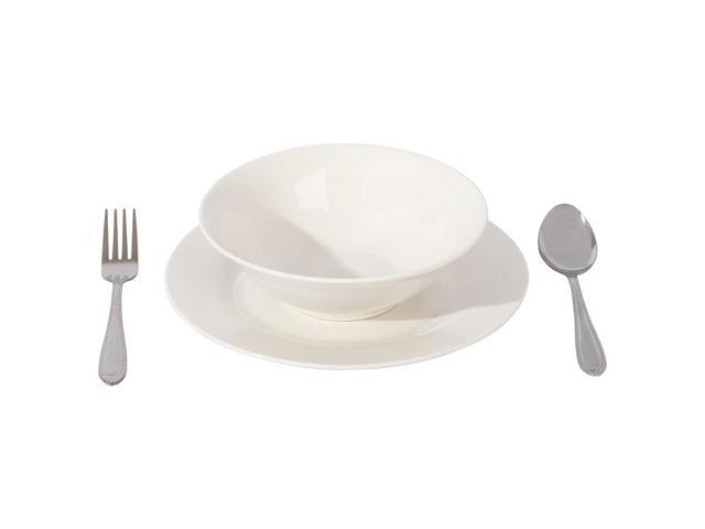 Gibson Everyday Yarbury 16 Piece Fine Certamic Dinnerware Set in White