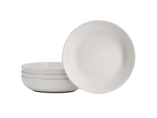 Bee and Willow Home Milbrook 4 Piece 8.8in Dinner Bowl Set in Speckle White