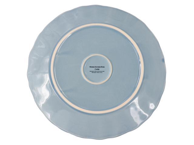 Modern Southern Home Capri 6 Piece 11 Inch Stoneware Embossed Dinner Plate Set in Blue