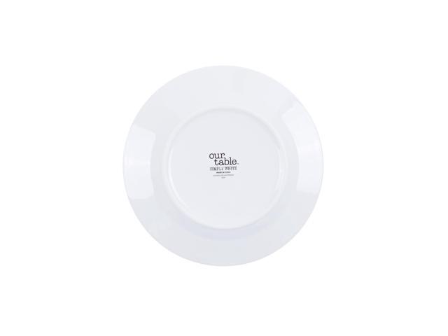 Our Table Simply White 6 Piece 8 Inch Porcelain Salad Plate Set