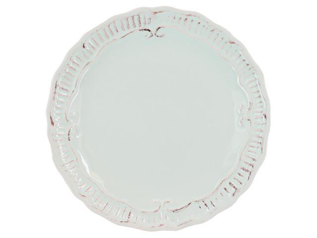 Modern Southern Home Capri 6 Piece 9 Inch Stoneware Embossed Dessert Plate Set in Egg Blue