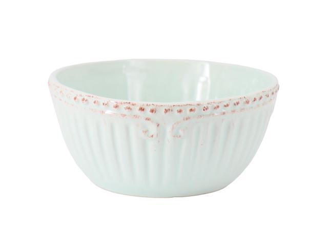 Modern Southern Home Capri 6 Piece 6 Inch Stoneware Embossed Cereal Bowl Set in Egg Blue