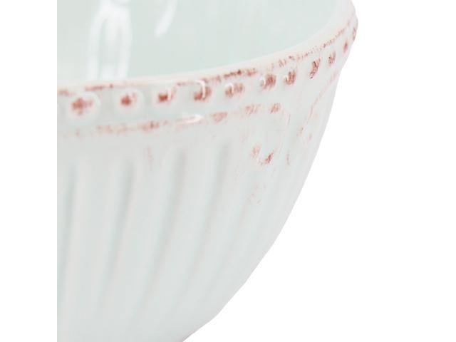 Modern Southern Home Capri 6 Piece 6 Inch Stoneware Embossed Cereal Bowl Set in Egg Blue
