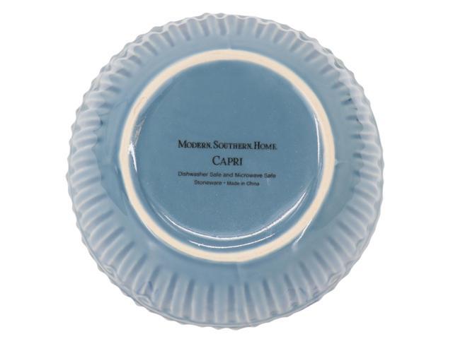 Modern Southern Home Capri 6 Piece 6 Inch Stoneware Embossed Cereal Bowl Set in Blue