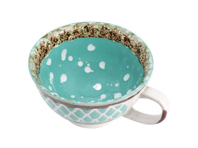 Meritage Otis 6 Piece 27 Ounce Stoneware Soup Bowl with Handle Set in Turquoise