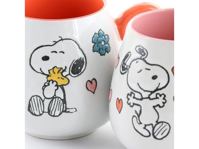 Peanuts 4 Piece 20 Ounce Stoneware Wax Relief Cup in 2 Assorted Designs
