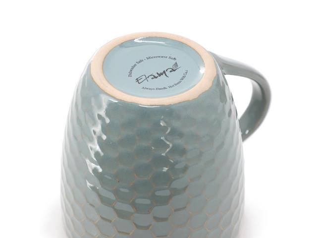 Elama Honeycomb 6 Piece 15 oz. Mug Set in Turquoise