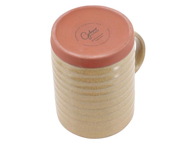 Gibson Home Terra Bella 4 Piece 18.5 Ounce Terracotta Mug Set in Sandstone