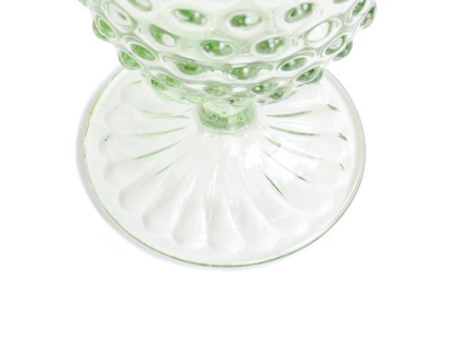 Martha Stewart 6 Piece 14.2 Ounce Clear Glass Hobnail Goblet Drinkware Set in Green