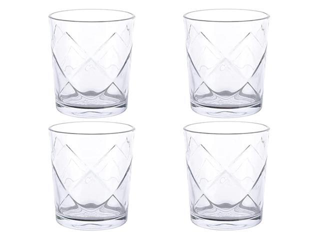 Gibson Home Lattice 4 Piece 13.5 Ounce Double Old-Fashioned Glass Set