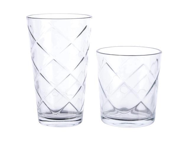 Gibson Home 16 Piece Lattice Glassware Drinkware Set