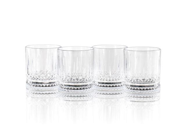 Gibson Home 4 Piece 13 Ounce Iceberg Embossed Double Old-Fashioned Glass Set