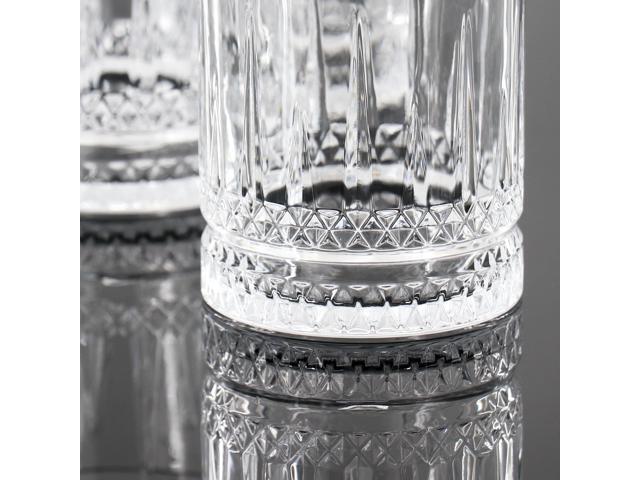 Gibson Home 4 Piece 13 Ounce Iceberg Embossed Double Old-Fashioned Glass Set