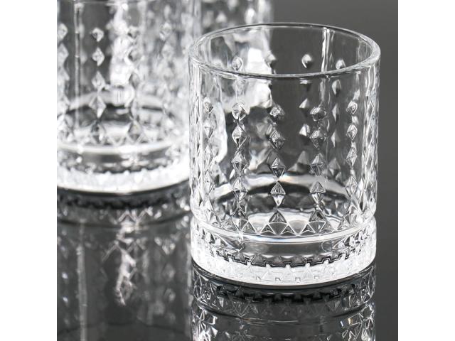 Gibson Home 4 Piece 13 Ounce Teardrop Embossed Double Old-Fashioned Glass Set