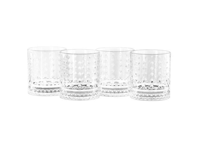 Gibson Home 4 Piece 13 Ounce Teardrop Embossed Double Old-Fashioned Glass Set