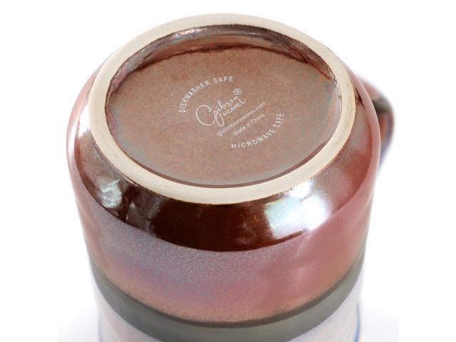 Gibson Home Copper Tonal 4 Piece 18 Ounce Stoneware Cup Set in Mauve