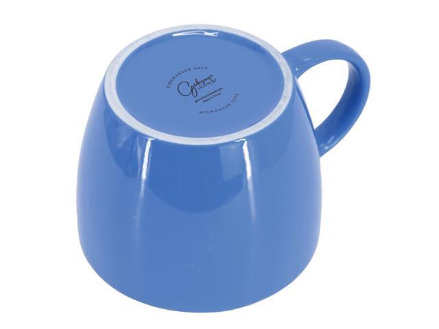 Gibson Home On The Go 4 Piece 25 Ounce Stoneware Soup Cup Set with Lid in Blue
