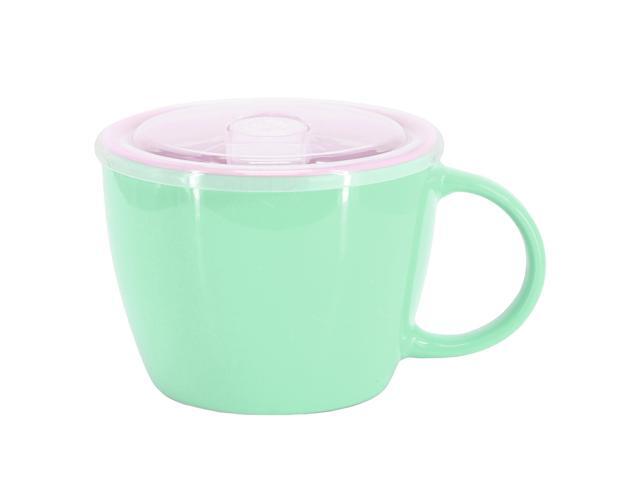 Gibson Home On The Go 4 Piece 25 Ounce Stoneware Soup Cup Set with Lid in Mint